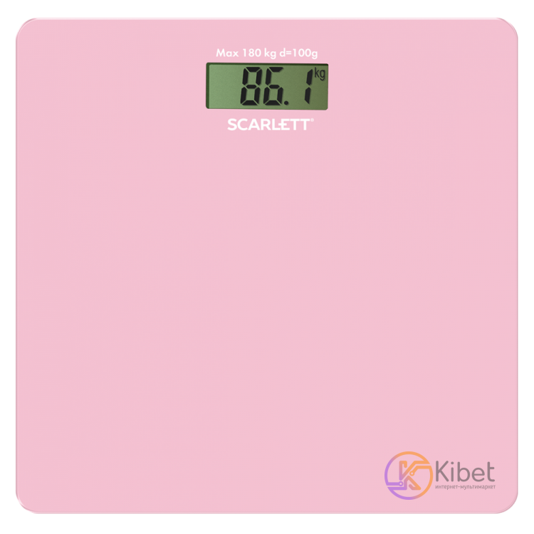 Весы напольные Scarlett SC-BS33E041, Pink, электронные, максимальный вес 180 кг,