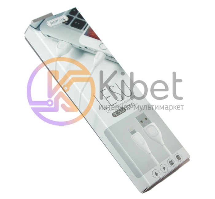 Кабель USB - Lightning, Remax 'Lesu', White, 1 м (RC-050i)