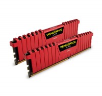 Модуль памяти 8Gb x 2 (16Gb Kit) DDR4, 2400 MHz, Corsair Vengeance LPX, Red, 16-