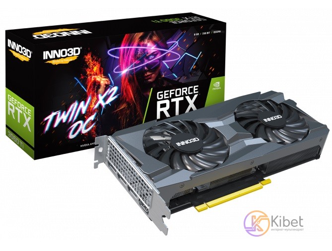 Видеокарта GeForce RTX 3060 Ti, Inno3D, TWIN X2 OC (Limited Hash Rate), 8Gb GDDR