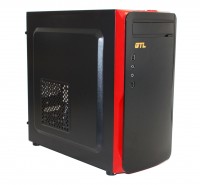 Корпус GTL Micro B-RD Black Red, 400W, 120mm, Micro ATX, 2 x 3.5mm, USB2.0 x 2,