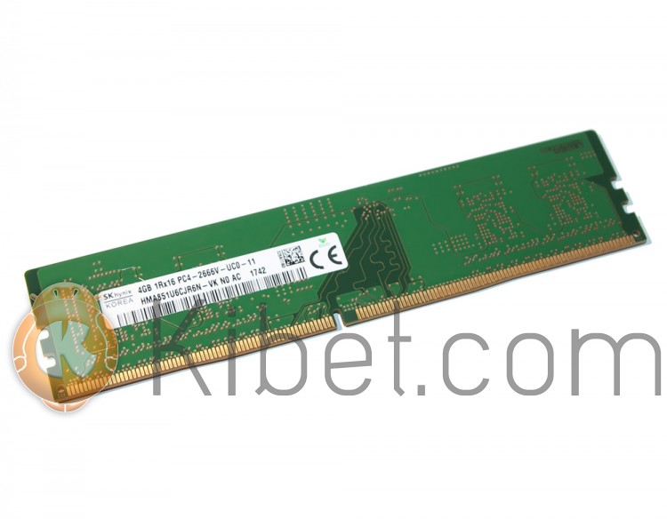 Модуль памяти 4Gb DDR4, 2666 MHz, Hynix, 18-18-18, 1.2V (HMA851U6CJR6N-VKN0)