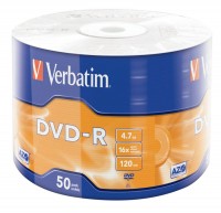 Диск DVD-R 50 Verbatim, 4.7Gb, 16x, Wrap (43788)