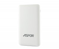 Универсальная мобильная батарея 9000 mAh, Aspor A322 Soft Touch (2.1A, 2USB) Whi