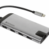 Концентратор Type-C, Verbatim, Gray, 3xUSB3.0 HDMI GLan SD microSD, мета