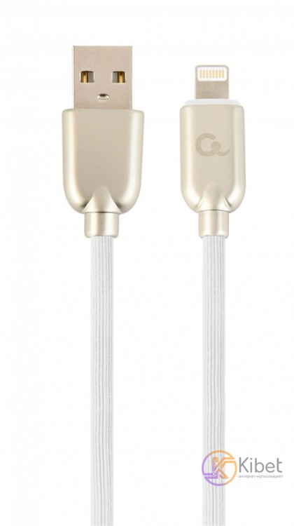 Кабель USB 2.0 - 1.0м AM Lightning Cablexpert CC-USB2R-AMLM-1M-W, премиум, 2.1А,