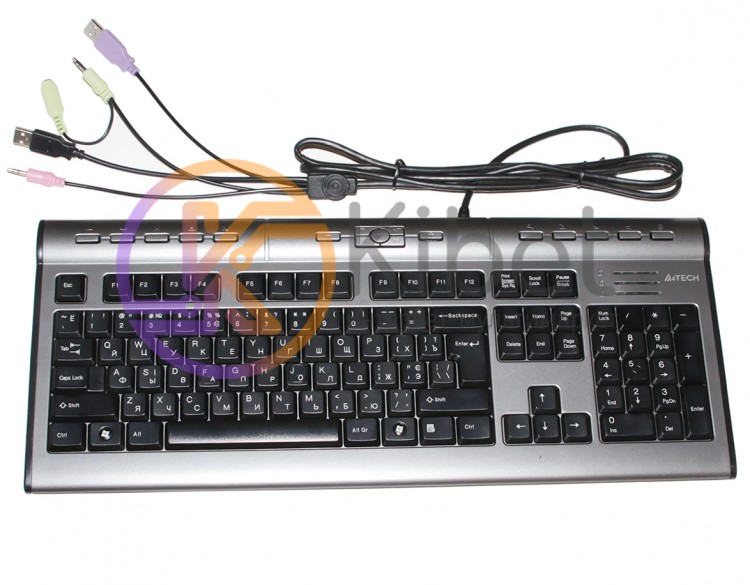 Клавиатура A4tech KLS-7MUU-R X-slim USB+ доп.USB 2.0 Headset, A-Shape