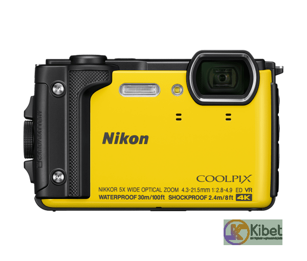 Фотоаппарат Nikon Coolpix W300 Yellow (VQA072E1), 1 2.3', 16Mpx, LCD 3', зум опт