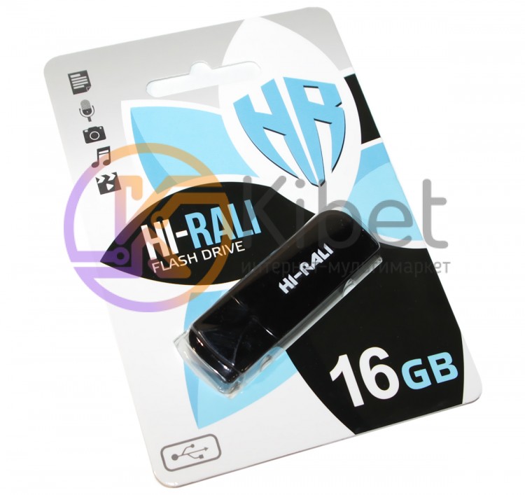 USB Флеш накопитель 16Gb Hi-Rali Taga Black, HI-16GBTAGBK