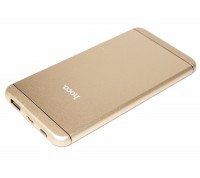 Универсальная мобильная батарея 6000 mAh, Hoco I6 UPB03, Gold, 2xUSB, 1A 2A, каб