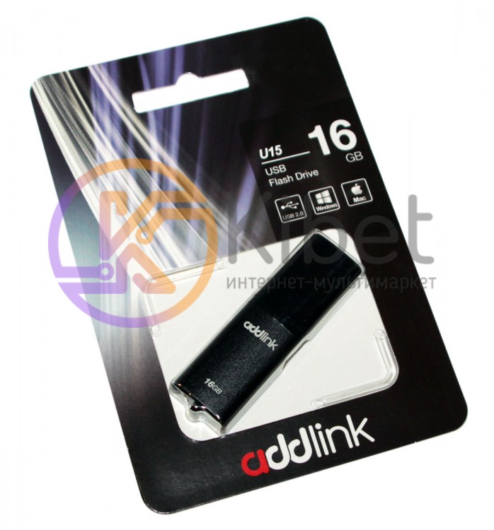 USB Флеш накопитель 16Gb AddLink U15 Grey AD16GBU15G2