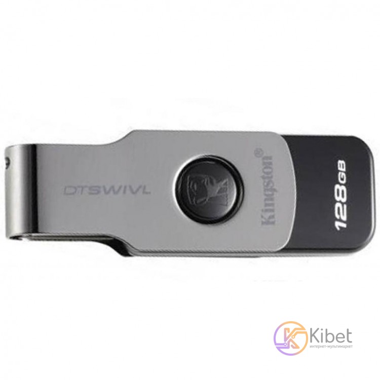 USB 3.0 Флеш накопитель 128Gb Kingston DT Swivel Design Metal Black, DTSWIVL 128