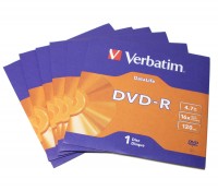 Диск DVD-R 50 Verbatim, 4.7Gb, 16x, Data Life Jacket (43844-02)