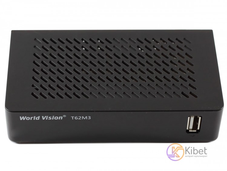 TV-тюнер внешний автономный World Vision T624M3, Black, DVB-T T2 C, HDMI, 2xUSB,