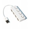 Концентратор USB 2.0 Lapara LA-SLED4 white 4 порта с 4-мя выключателеми ON OFF
