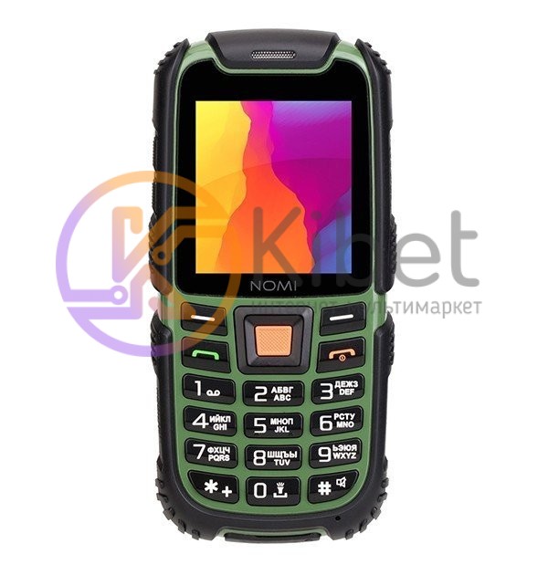 Мобильный телефон Nomi i242 X-treme Black-Green, 2 Mini-Sim, 2.4' (360x400) IPS,