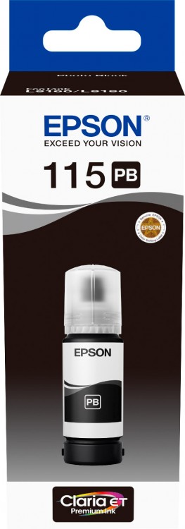 Чернила Epson 115, Photo Black, для L8160 L8180, 70 мл (C13T07D14A)