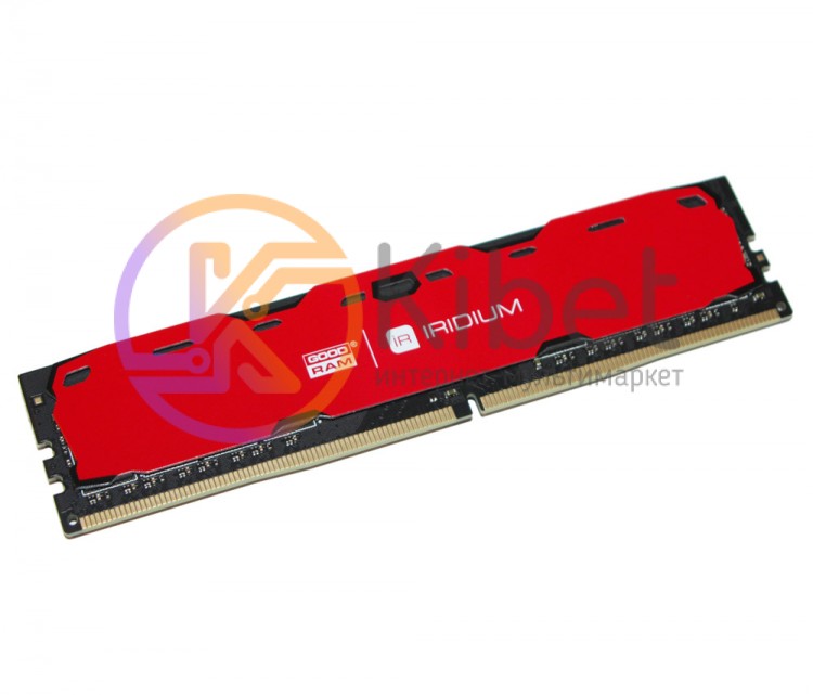 Модуль памяти 8Gb DDR4, 2400 MHz, Goodram Iridium, Red, 15-15-15, 1.2V, с радиат