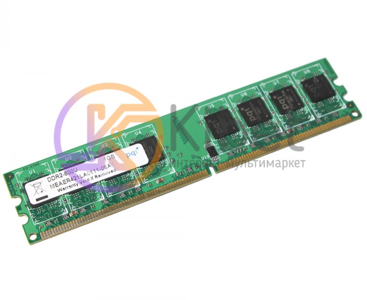 Модуль памяти 1Gb DDR2, 800 MHz (PC6400), PQI, CL6 (MEAER421LA0111-08A1)