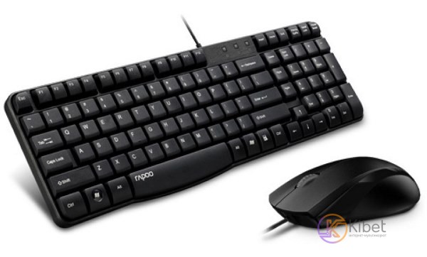Комплект Rapoo N1850 Black, Optical, USB, клавиатура+мышь