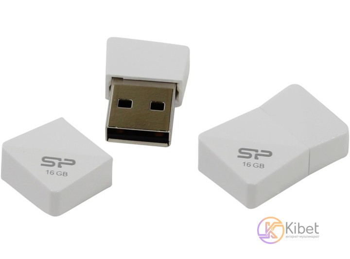 USB Флеш накопитель 16Gb Silicon Power Touch T08 White 20 8Mbps SP016GBUF2T0