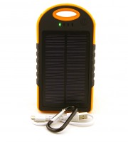 Универсальная мобильная батарея 12000 mAh, Power Bank, Black Orange, солнечная п