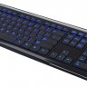 Клавиатура HQ-Tech KB-307F Black, USB, стандартная, подсветка букв (синяя)