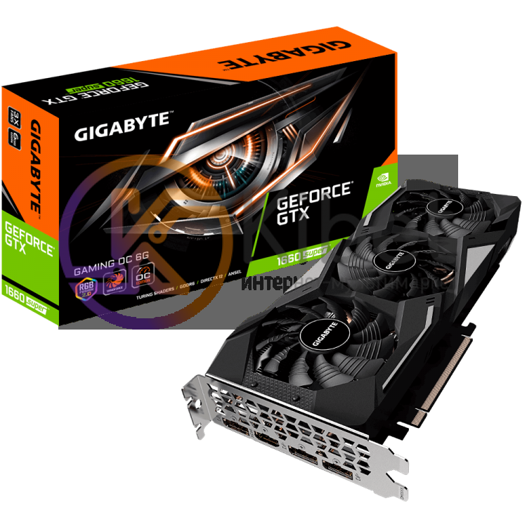 Видеокарта GeForce GTX 1660 SUPER, Gigabyte, GAMING OC, 6Gb DDR6, 192-bit, HDMI