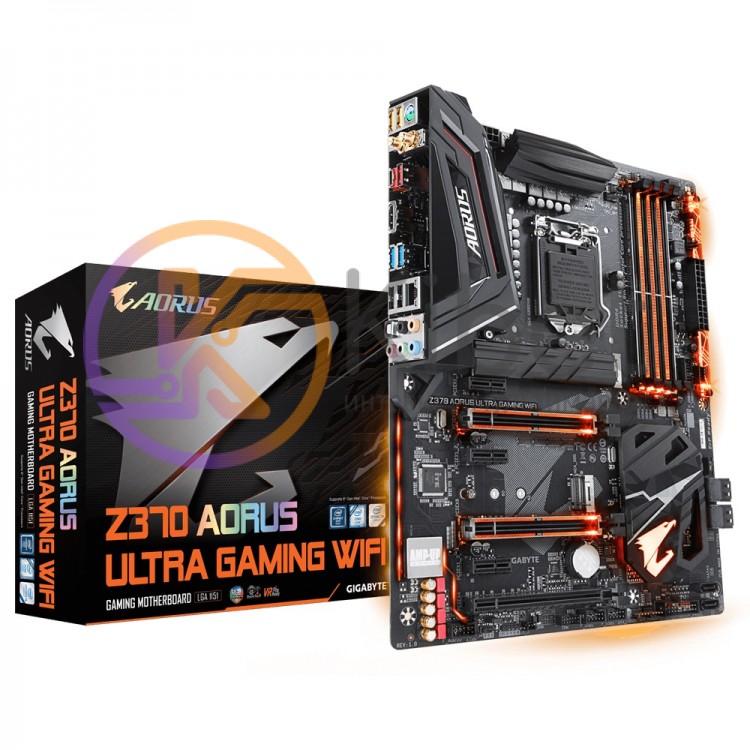 Материнская плата 1151 (Z370) Gigabyte Z370 AORUS Ultra Gaming WIFI, Z370, 4xDDR