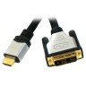 Кабель HDMI - DVI (18+1 pin), 5 м, Black, Viewcon, позолоченные коннекторы, алюм