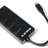 Концентратор USB 3.1, 4 ports, Black, LED подсвтека, выключатель для каждого пор