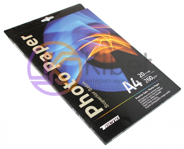 Фотобумага Tecno, ткань (Microporous Satin), A4, 260 г м2, 20 л, Premium Series