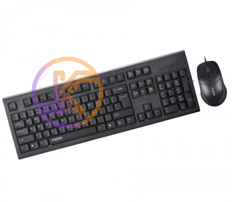 Комплект Rapoo NX1750 Black, Optical, USB, клавиатура+мышь