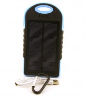Универсальная мобильная батарея 12000 mAh, Power Bank, Black Blue, солнечная пан