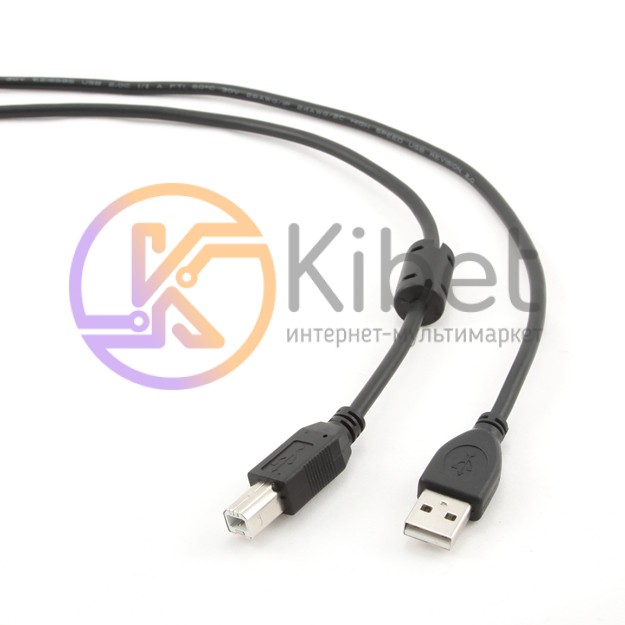 Кабель USB - USB BM 3 м Cablexpert Black, профессиональная серия (CCP-USB2-AMBM-