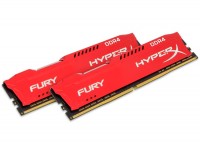 Модуль памяти 8Gb x 2 (16Gb Kit) DDR4, 2400 MHz, Kingston HyperX Fury, Red, 15-1