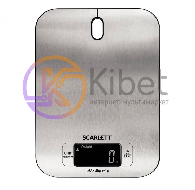 Весы кухонные Scarlett SC-KS57P99, нержавеющая сталь , максимальный вес 5 кг., ц