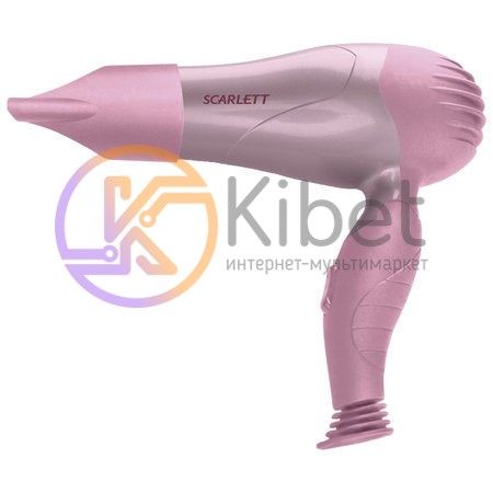 Фен Scarlett SC-076 Pink, 1200W, 2 скорости, насадка-концентратор, складная ручк