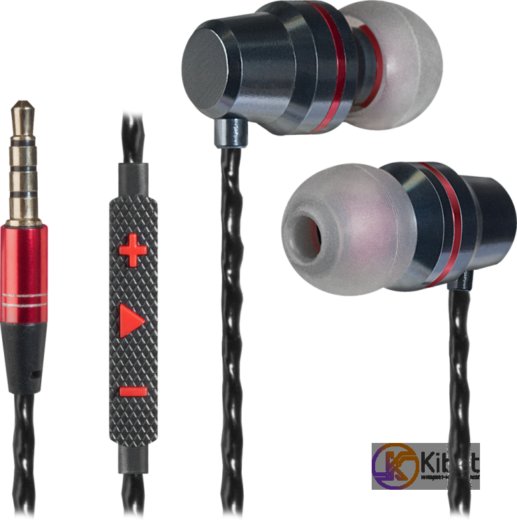 Наушники Defender Tanto, Black Grey, 3.5 мм (4-pin), микрофон, металлический кор