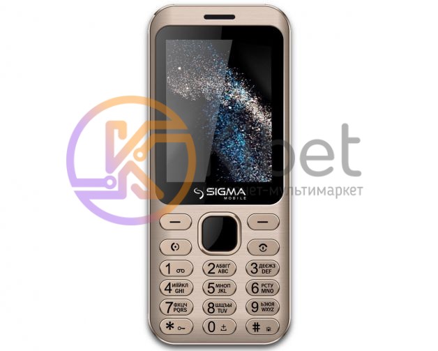 Мобильный телефон Sigma X-Style 33 Steel Gold, 2 Sim, дисплей 2.8' цветной (240x
