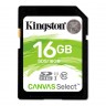 Карта памяти SDHC, 16Gb, Class10 UHS-I, Kingston Canvas Select (SDS 16GB)