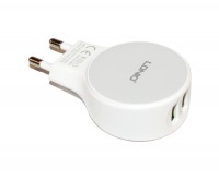 Сетевое зарядное устройство LDNIO, White, 2xUSB, 2.1A, кабель USB - iPhone5 (A