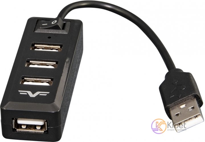 Концентратор USB 2.0 Frime FH-20000 Black, 4 порта