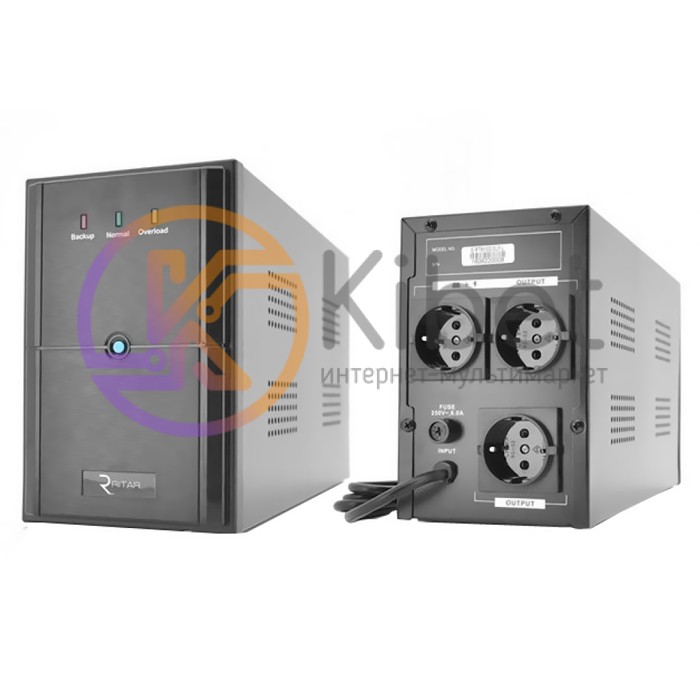 ИБП Ritar E-RTM1200 (720W) ELF-D, LED, AVR, 5st, 3xSCHUKO socket, 2x12V7Ah, meta
