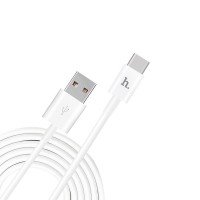 Кабель USB - USB Type-C, Hoco Knitted, White, 1.2 м (UPT02)