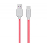 Кабель USB - USB 3.1 Type C, Hoco X11 Rapid, White-Red, 1.2 м, 5A
