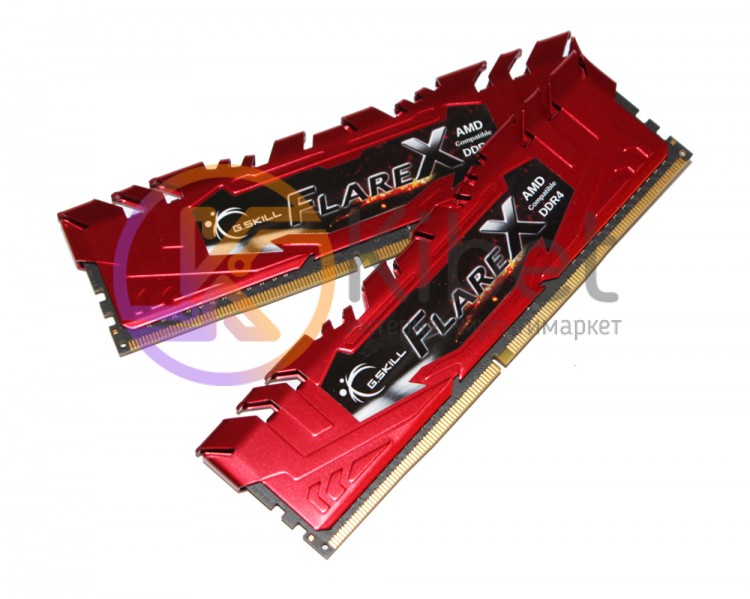 Модуль памяти 8Gb x 2 (16Gb Kit) DDR4, 2400 MHz, G.Skill Flare X, Red, 16-16-16-