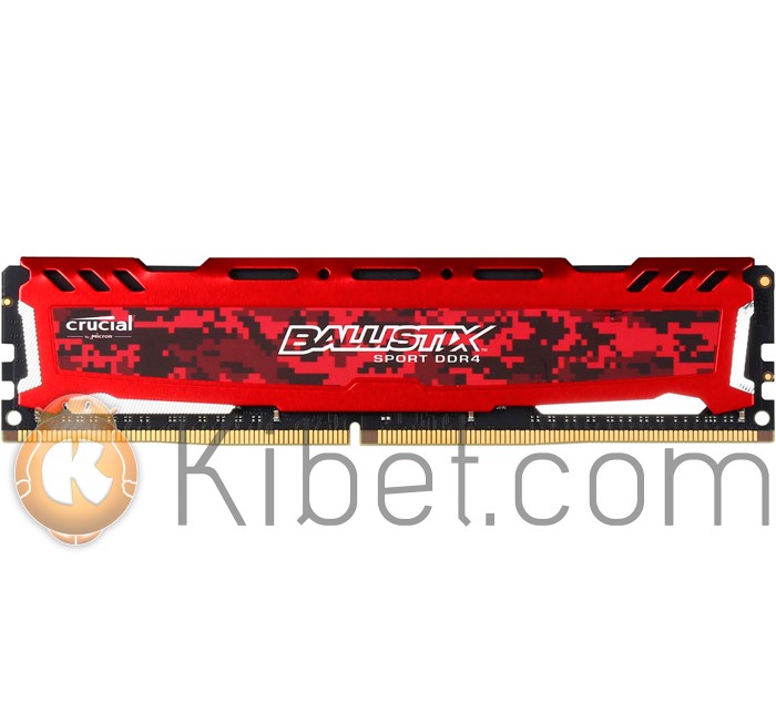 Модуль памяти 8Gb DDR4, 2400 MHz, Crucial Ballistix Sport Red, 16-16-16-39, 1.2V