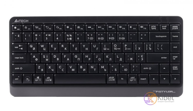 Клавиатура A4tech Fstyler FBK11, беспроводная (BT + 2.4 ГГц), USB, Black, Blueto