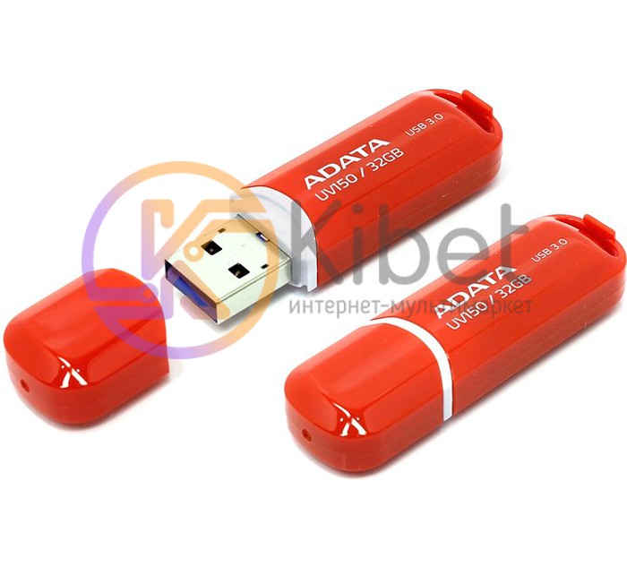 USB 3.0 Флеш накопитель 32Gb A-Data UV150 Red AUV150-32G-RRD